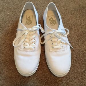 Vans all white shoes
